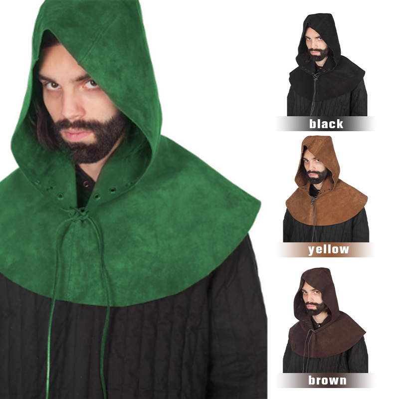 Women'S Viking Accessories - Medieval Viking Hooded Cloak PU Leather