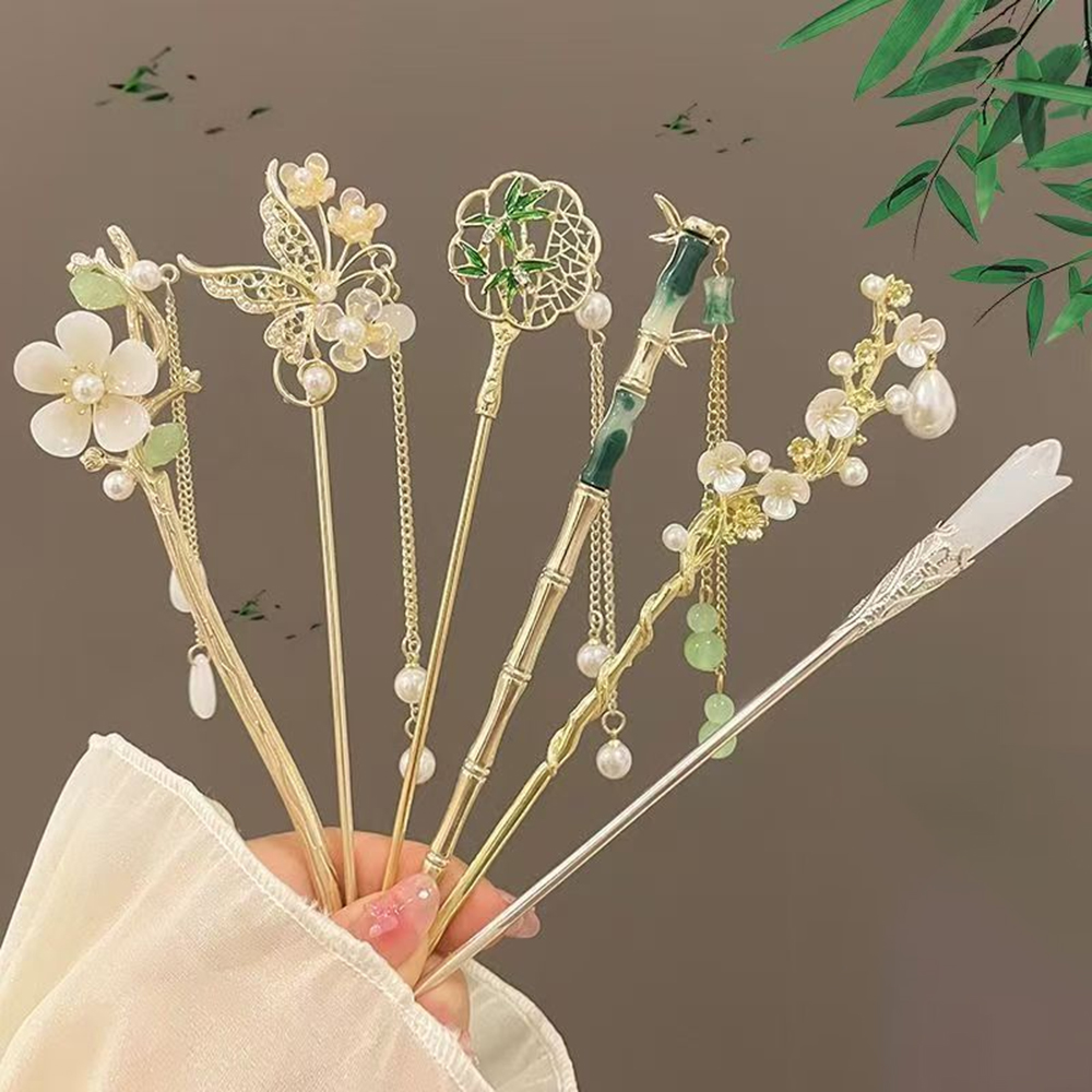 Women Accessories Shop Design - 1/6pcs Elegant Chinese Style Tassel Hair