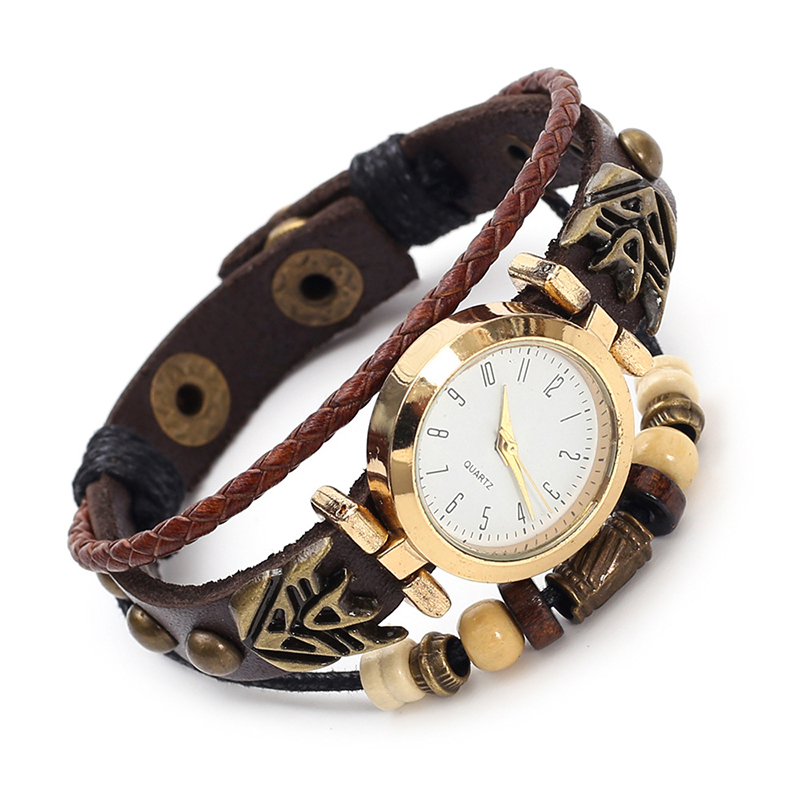 Vintage Leather Quartz Watch H - Women Accessories Pk review and price