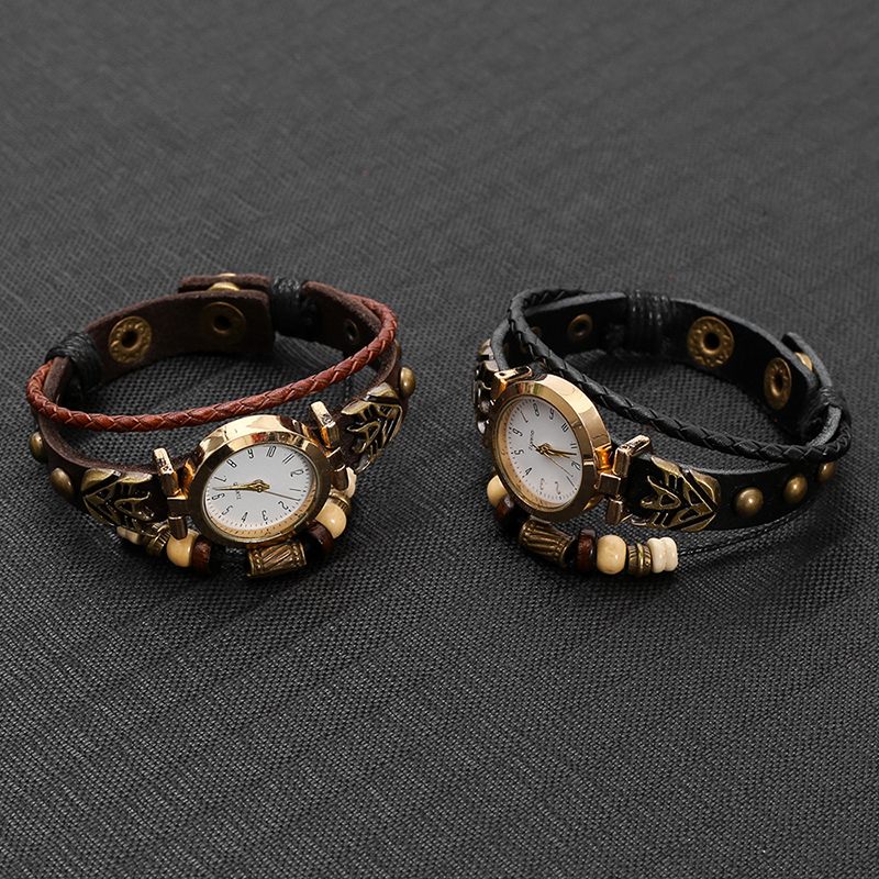 Vintage Leather Quartz Watch H - Women Accessories Pk review and price