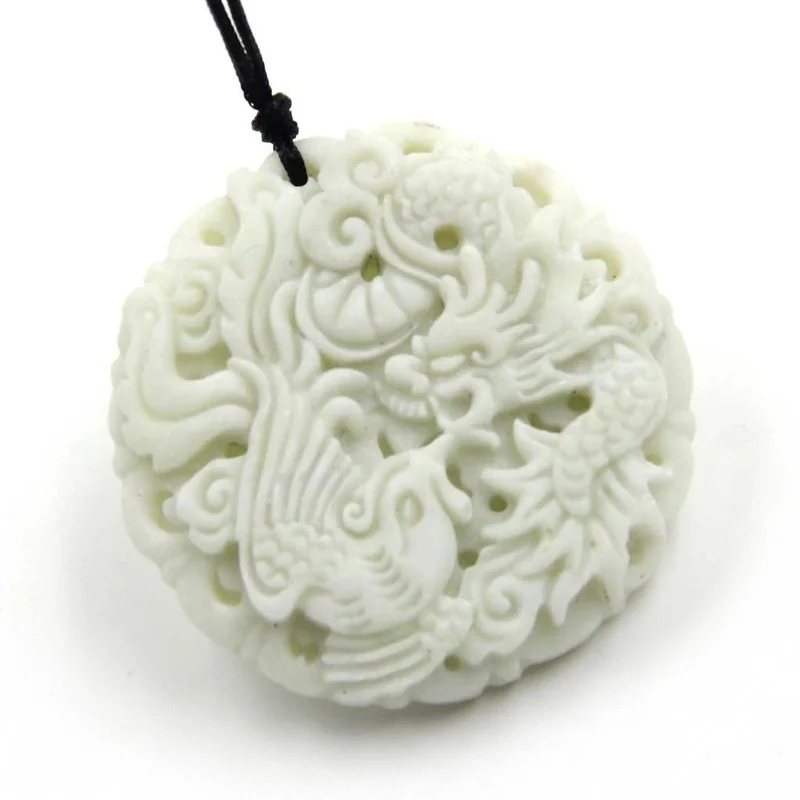 Natural White jade Dragon Phoe - Women'S Accessories review and price