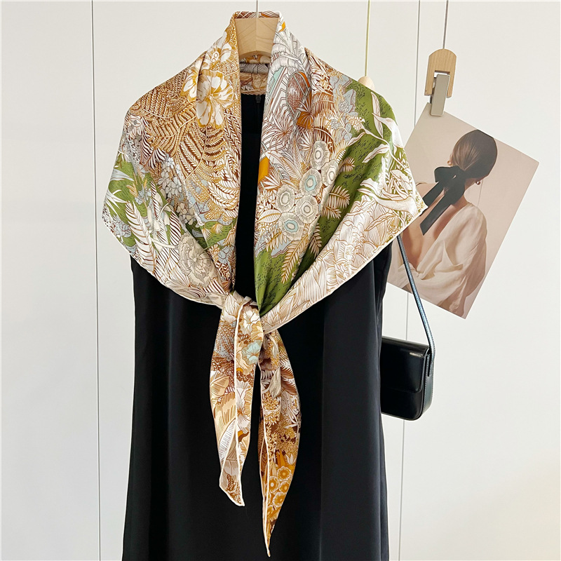 Satin Silk Scarf 110cm Brand M - Women Accessories Brands review and price