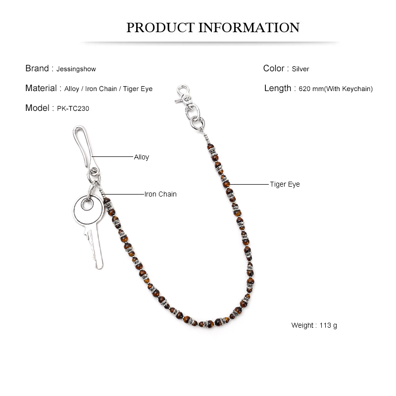 Hip Hop Punk Tiger Eye Beaded  - Women Accessories Pk review and price