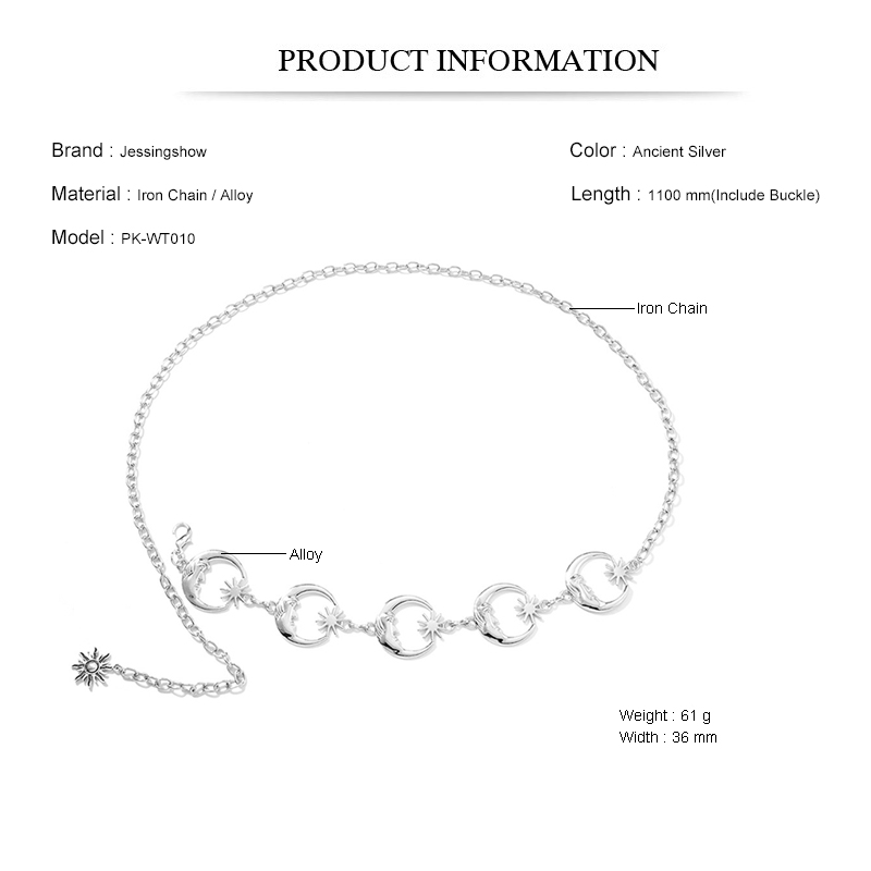 Alloy Silver Moon Waist Chain  - Women Accessories Pk review and price