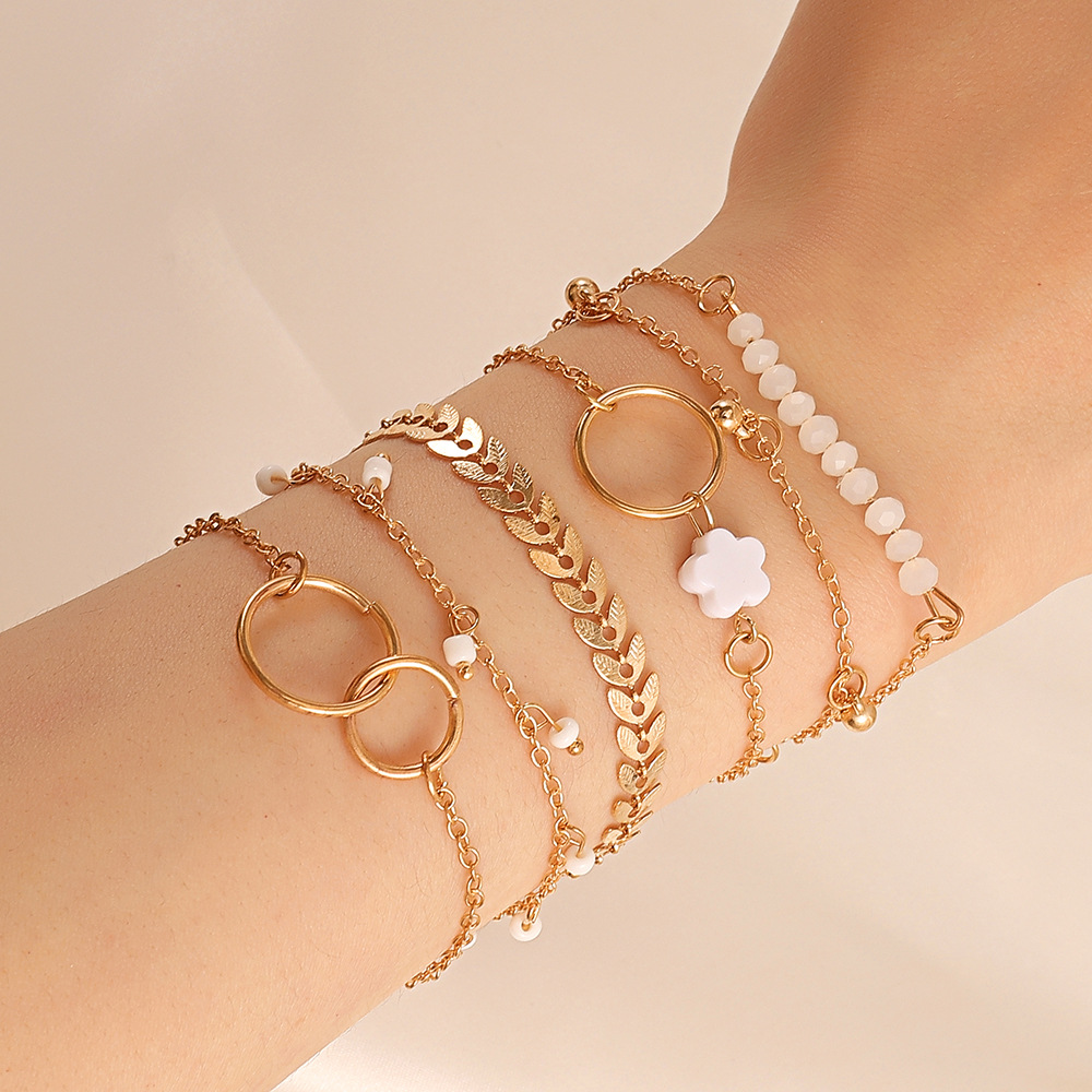 6 Piece Set Gold color Geometr - Resin Bangle Bracelet review and price