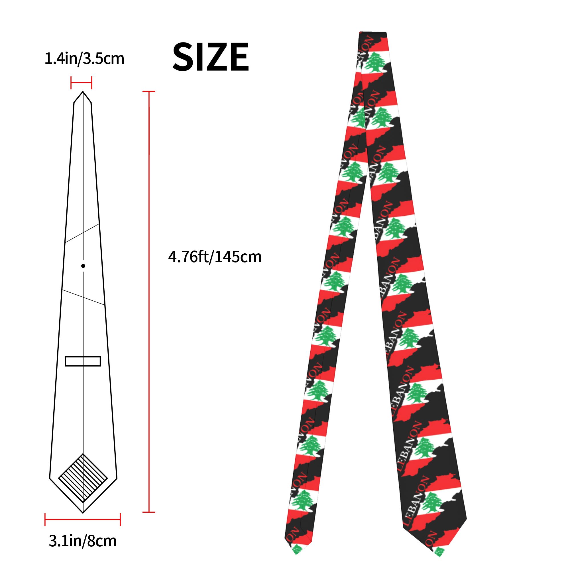 Lebanon Flag Map  Tie  Cosplay - Women Accessories Lebanon review and price